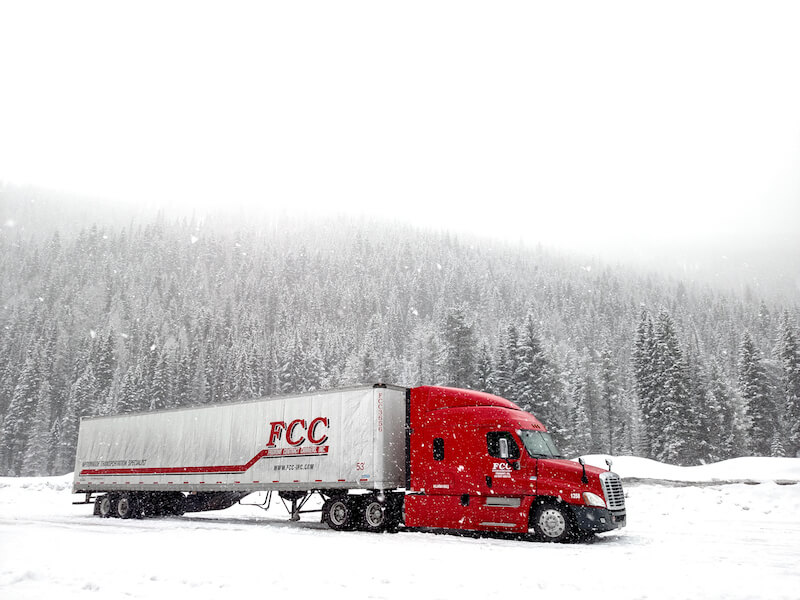 Admirable view of Fremont Contract Carriers truck at Saltese, Montana taken by our driver Pat Crumb which is most suited for our calendar for the month of December.