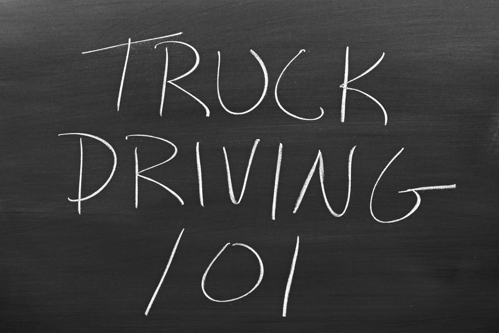Truck Driving 101 Written on a Chalkboard