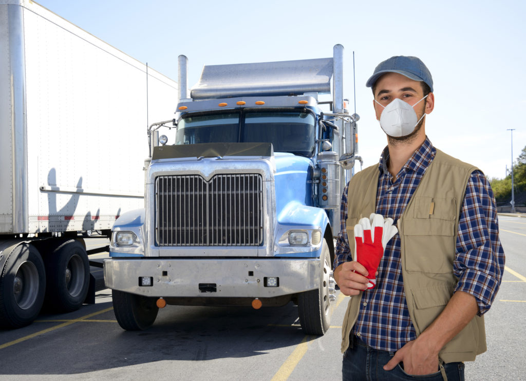 Truck Driver Wearing Mask