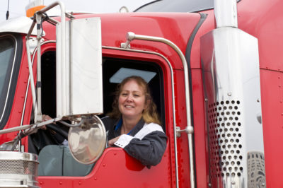 Woman truck driving