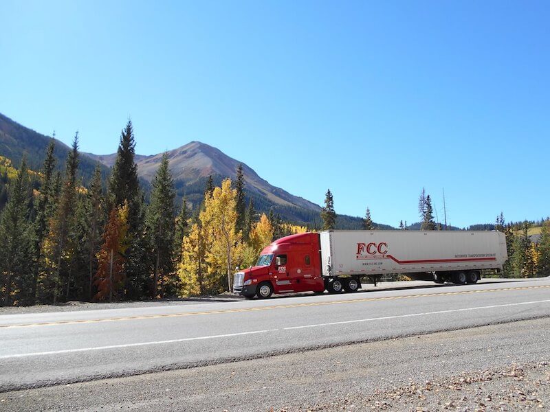 Beauteous view of Fremont Contract Carriers truck at Ouray, Colorado taken by our driver Pat Crumb which is most suited for our calendar for the month of November.