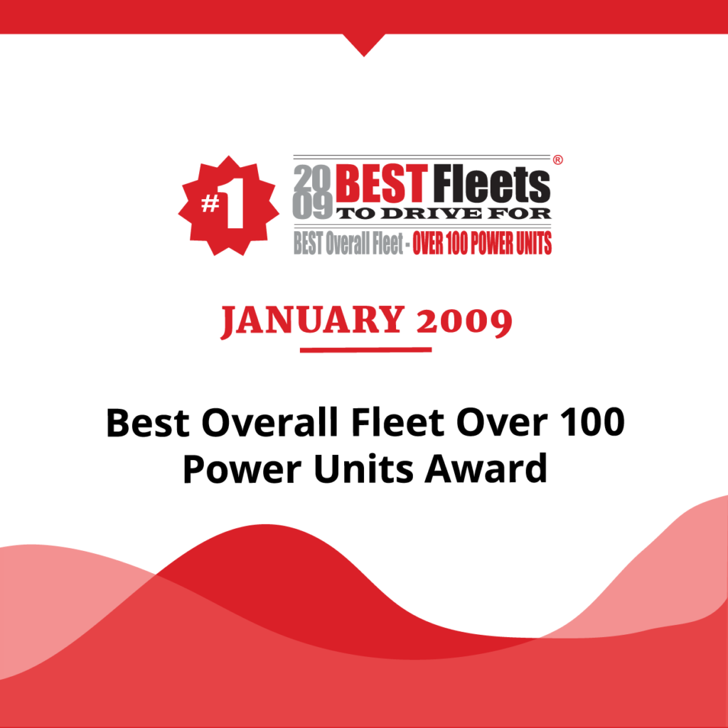 Jan. 2009 Timeline Item - Best Overall Fleet Over 100 Power Units Award FCC